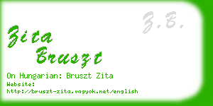 zita bruszt business card